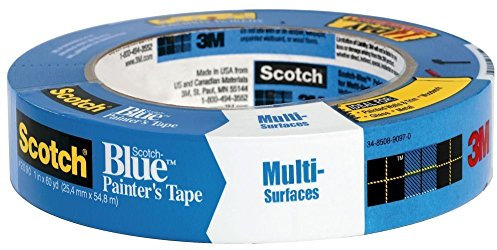 3M Scotch-Blue 2090 Krepppapier für verschiedene Oberflächen, 12,2 kg/in Zugfestigkeit, 60 m Länge x 0,94 cm Breite, Blau (6 Stück)