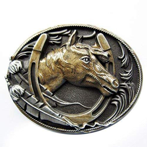 Buckle Western Pferd mit Hufeisen, Gürtelschnalle