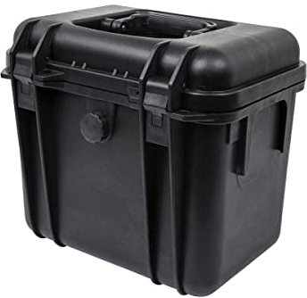 Monoprice Wetterfestes/stoßfestes Hartschalenkoffer – Schwarz IP67 Level Staub- und Wasserschutz bis zu 1 Meter Tiefe mit anpassbarem Schaumstoff, 27,9 x 20,3 x 25,4 cm, 9,9 Liter