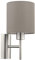 EGLO Wandlampe Pasteri, 1 flammige Textil Wandleuchte, Flurlampe aus Metall in Silber und Stoff in Taupe, E27 Fassung