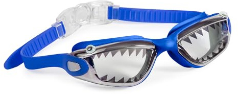 Bling2O Boys Royal Blue Shark Teeth Swimming Goggles with UV Protection, Latex-Free Silicone Material, Anti-Fog & UV Protection, Hard Protective Cover & Adjustable Strap