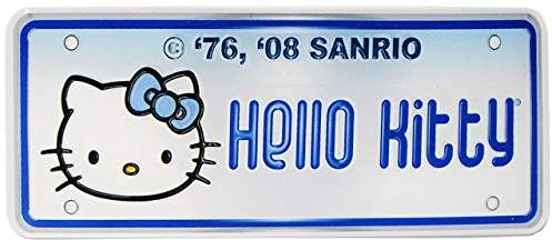 alles-meine.de GmbH 1 Stück 3-D Effekt - Aufkleber/Sticker - Helllo Kitty - Logo Emblem blau - wasserfest & wasserabweisend - für Textilien/Stoff/Metall - selbstkleben..