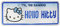 alles-meine.de GmbH 1 Stück 3-D Effekt - Aufkleber/Sticker - Helllo Kitty - Logo Emblem blau - wasserfest & wasserabweisend - für Textilien/Stoff/Metall - selbstkleben..