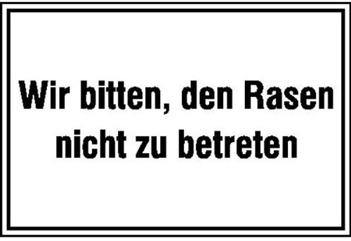 Betriebsausstattung24 Hinweisschild Wir bitten den Rasen nicht zu betreten - Aluminium, geprägt - 30,0 x 20,0 cm