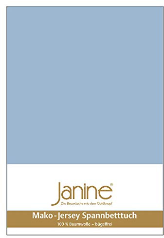 Janine Spannbetttuch 5007 Mako Jersey 90/190 bis 100/200 cm perlblau Fb. 32