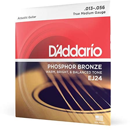 D'Addario Cuerdas Guitarra Acustica - Cuerdas de Guitarra - Cuerdas de Guitarra Acustica - EJ24 - True Medio, 13-56 - 1-Paquete, 1-Pack, True Medium, 13-56