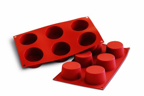 Silikomart 26.102.00.0060 SF102 - SILICONE MOULD N. 6 MUFFIN ø70 H40 MM, Terrakotta