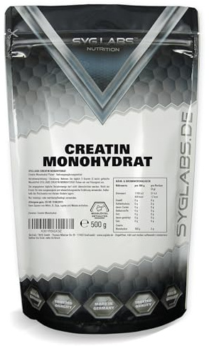 Creatin Monohydrat Pulver - 500g - mikronisierte Qualität (200 Mesh) | reines Creatine Monohydrat - vegan - ohne Zusätze - Kreatin - laborgeprüft