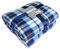 Adore Home Soft and Warm King 200x240cm Tartan Check Printed Fleece Throw for Sofa Bed Travel Car Blanket (Blue Check)