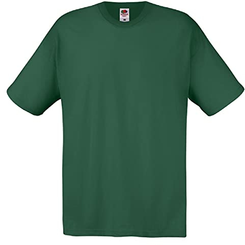 Fruit of the Loom Mens Screen Stars Original Full Cut Short Sleeve T-Shirt (S) (Bottle Green)