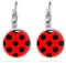 Marienkäfer Ohrringe Polka Dots Schwarz Rot Hängende Ohrstecker Edelstahl Rockabilly Perfekt für Fasching Karneval Ladybug Kostüm für Erwachsene Kinder Mädchen Accessoires