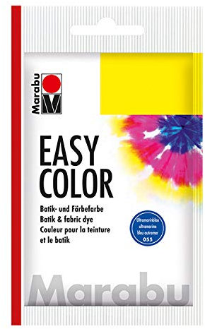 Marabu 17350022055 - Easy Color ultramarin dunkel, 25 g Batik- und Handfärbefarbe für Baumwolle, Leinen, Seide und Mischgewebe, handwaschbar bis 30°C, sehr gute Lichtechtheit, nicht kochecht