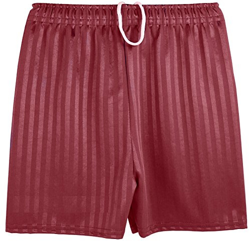 Kentex Online Mens Shadow Stripe Gym Sports Football Games School PE Shorts (Large, Maroon)