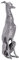 Wohnling Dekoration Design Dog aus Aluminium silbern Windhund Skulptur Hundestatue