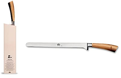 Coltellerie Berti Insieme Coltello Da Prosciutto Forgiato Cornotech Marrone