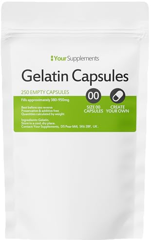 Your Supplements - Size 00 Empty Gelatin Capsules (250 Pack)