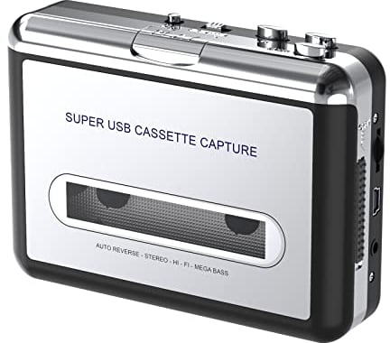 DIGITNOW! Cassette Capture tragbarer Kassetten-Player/Kassette auf MP3-Konverter, Kassette auf MP3/CD-Audio über USB