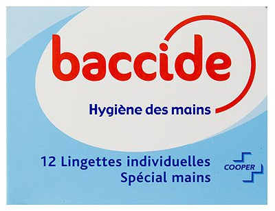 Cooper - Baccide lingette - 12 Lingettes individuelles spécial mains