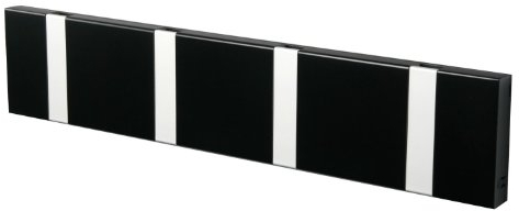LoCa Garderobe Knax 4 schwarz (Haken klappbar Alu) Garderoben-Leiste Kleiderhaken Flur modern Garderobenpaneel
