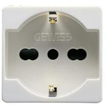 PRESA SCHUKO 2P+T 16A UNEL/BIV. BIANCA GEWISS