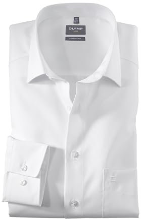 Olymp Hemd Luxor buegelfrei weiss New Kentkragen in langarm (64cm), Gr. 47