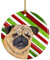 Caroline's Treasures SC9331-CO1 Mops Zuckerstange Urlaub Weihnachten Keramik Ornament, Weihnachtsbaum Dekorationen für Zuhause, hängende Ornament für Weihnachten, Urlaub, Party, Geschenk,