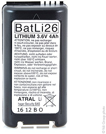 Daitem-Batterie für Alarmanlage-Lithium-3,6V-4Ah-Kompatibel mit: BAT26 ; BATLI26