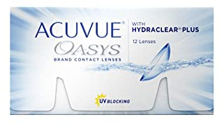ACUVUE OASYS 2-Wochen-Kontaktlinsen für Tag und Nacht mit 8.00 dpt und BC 8.8 – UV Schutz, Austrocknungsschutz und extrem Komfortables Tragegefühl – 12 Linsen