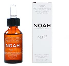 Noah Natural Hair 5.3 Siero ristrutturante con olio di lino e ylang-ylang per capelli secchi e danneggiati, nutriente, idratante e rivitalizzante, vegano, cruelty-free, formula a base vegetale, 20 ml
