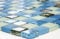 Glasmosaik Quadrat Crystal Muschel blau Transluzent Transparent 3D, Mosaikstein Format: 23x23x8 mm, Bogengröße: 300x300 mm, 1 Bogen/Matte