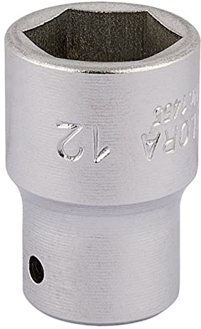 Draper 11101 Elora Hexagon Socket, 1/4 Square Drive, 12mm
