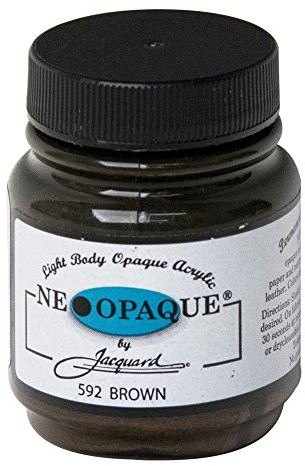 Jacquard Neopaque Brown Acrylic Paint for Fabric, Leather and Canvas Projects, Water-Based Opaque Artist Colour for Dark Surfaces, Non-Toxic Mixed Media Ink 2.25 oz Bottle