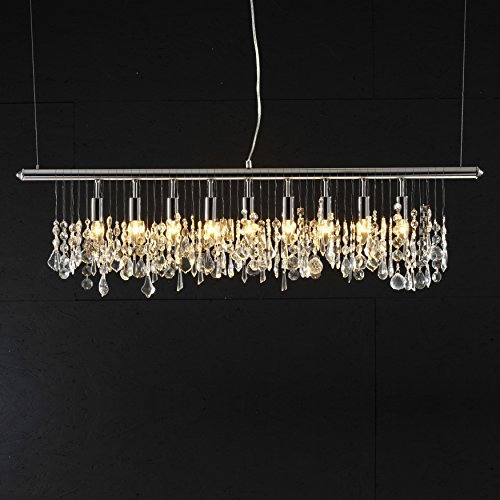 cagü - DESIGN HÄNGELAMPE HÄNGELEUCHTE [JADE] CHROM 9-FLAMMIG 120cm LÄNGE