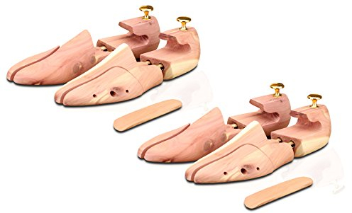 Langer & Messmer Hormas para zapatos de madera de cedro para hombre y mujer incluye calzador pequeño de madera de cedro perfecto para viajes, tamaño 34-50 el original! 2 pares 48/50