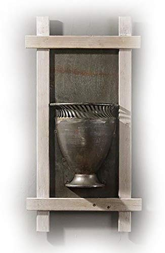 Wandvase Holz Metall Antik Nostalgie Retro 70cm Design 14-4 Vase Wand Dekoration