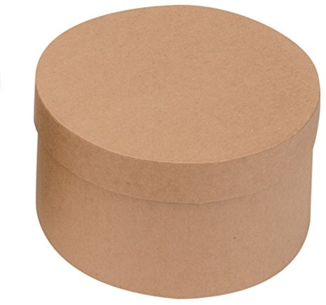 GLOREX Rundbox Pappe, Braun, 14 x 14 x 7,5 cm
