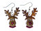 Miniblings Rentier Ohrringe Weihnachten Weihnachtsmann Elch Kopf braun rote Nase - Handmade Modeschmuck I Ohrhänger Ohrschmuck versilbert
