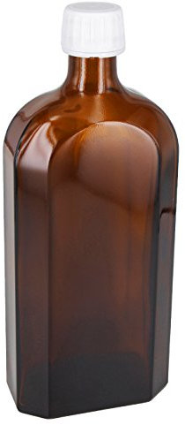 12 x 1000ml Meplatflasche Braunglas inkl. Schraubverschluss OV 28mm weiss mit EPE-Dichtungseinlage *** Apothekenflasche, Kräuterflaschen, Braunglasflasche, Apothekenflaschen, Apothekenglas, Braunglasflaschen, Meplatflaschen, Kräuterflasche ***