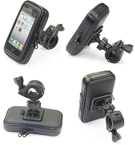 Cheeroyal Universel 360° Étanche Interrupteur Support Moto Shell Support de Téléphone Portable Rétroviseur Convient pour Samsung Note iPhone LG HTC