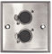 Silver Metal AV Wall Plate With 2x XLR Sockets. Standard Size