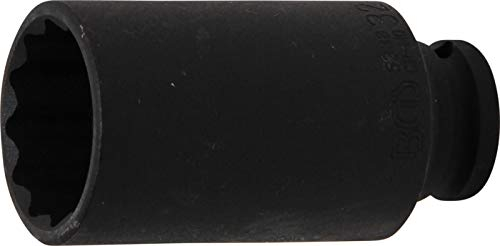 BGS 5338, Llaves de vaso impacto 12 caras, largo, entrada 12,5 mm (1/2 pulgadas), 32 mm
