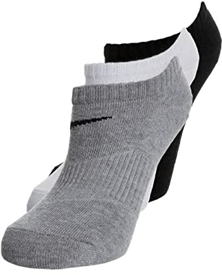 Nike Herren Socken Lightweight No Show 3er Pack, SX4705-001, Mehrfarbig (Grey Heather/Black/White), Gr. 34 - 38 (S)