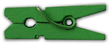 LWR CRAFTS Wooden Mini Clothes Pegs 15 Colors 100 Per Pack 1 2.5cm (Classic Green)