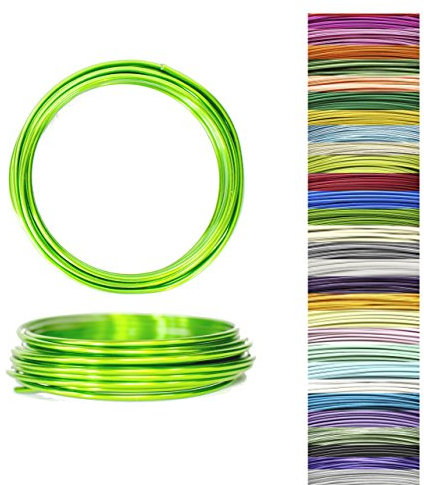 Interflowers GmbH Aluminiumdraht mit großer Farbauswahl 2,00 mm 3 m 25 g (Aluminiumdraht olivgrün)