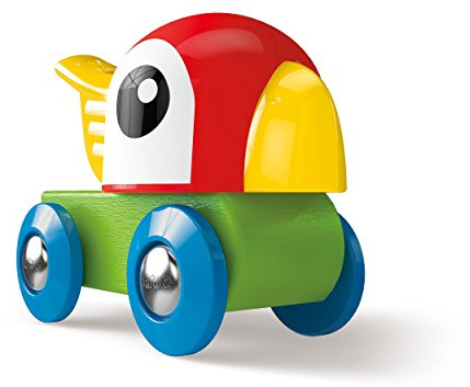 Hape - E3808 - Circuit de Train en Bois - Sifflet Perroquet Chef de Gare