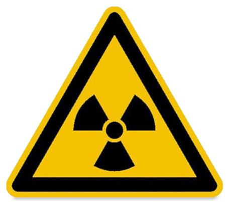 Betriebsausstattung24® Warnung vor radioaktiven Stoffen - Warnschild, selbstkl. Folie, Größe 10cm