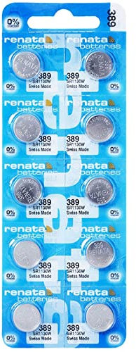 Renata 389 SR1130W Lot de 10 piles pour montre 1,55 V