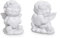 2x Deko Figur Engel Schutzengel mit Herz im Set je 6 cm, Polystein weiß, Dekofigur Babyengel Engelkind Engelchen Rubensengel Engelfigur Dekoengel Lachend