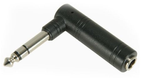 Pro - 6.35mm Stereo Jack Plug to Socket Right Angled Adapter - ¼” 90 Degree Headphone – Quality Guitar/Instrument/Keyboard – Amp - Loops