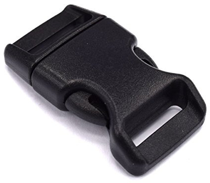 520,3 cm konturiertem Kunststoff Seite Release Schnallen Verschlüsse Klickverschluss für Paracord Armbänder mehrere Farbe und Menge 10 pack schwarz